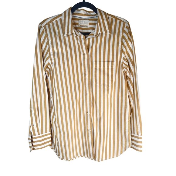 J.Crew Womens Size 4 Classic Fit Striped Button-Up Shirt Long Sleeve - Picture 8 of 15